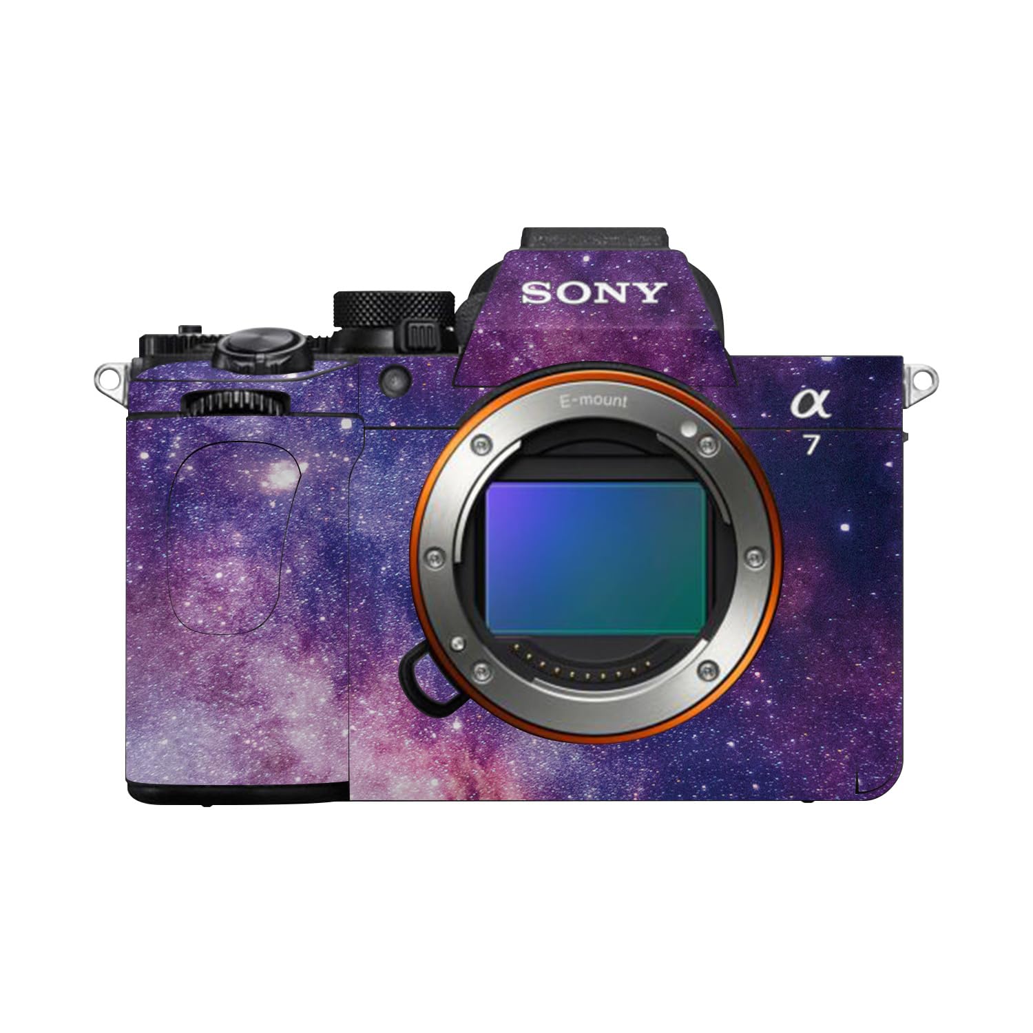 Camera Skin Compatible with Sony Alpha A7 Mark V (2025) - Violet Stars - Premium 3M Vinyl Protective Wrap Decal Cover - Easy to Apply | Crafted in the USA by MightySkins