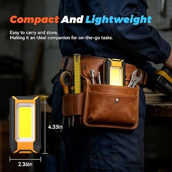 innofox 2-Pack LED Rechargeable Magnetic Work Light 1500 Lumens, Hanging Hook with 3 Modes, LED Work Light for Car Repair, Camping, and Hurricane Use
