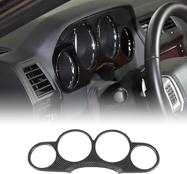 CheroCar لـ Dodge Challenger Dashboard Cover Dash Board Trim Frame الملحقات الداخلية لـ 2009-2014 Dodge Challenger Carbon Fiber Grain