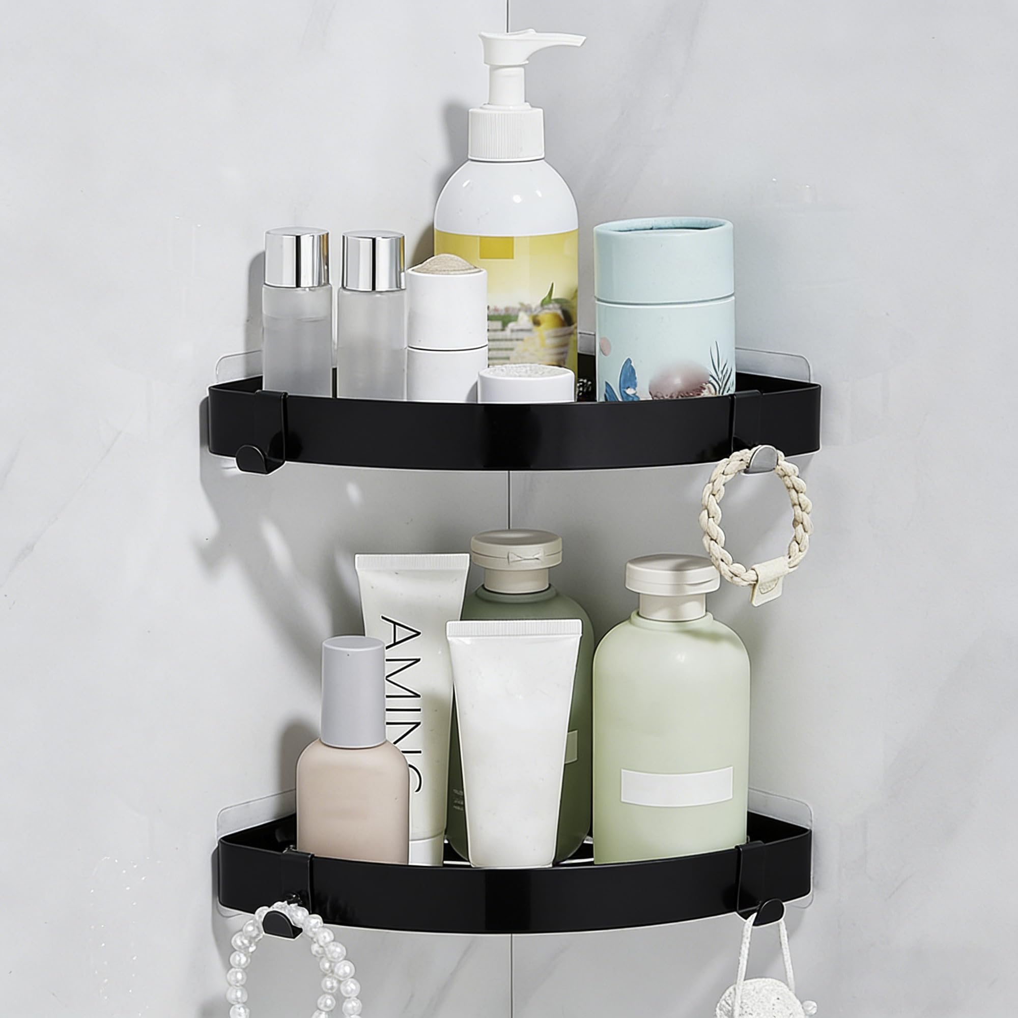 Mensola da Doccia Senza Foratura Angolare Scaffale Mensole da Bagno