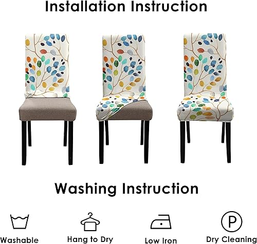 Miniatura 6 de Faptoena Juego de 6 fundas blancas para sillas de comedor, fundas elásticas para sillas Parsons, fundas elásticas para sillas Parsons de cocina,