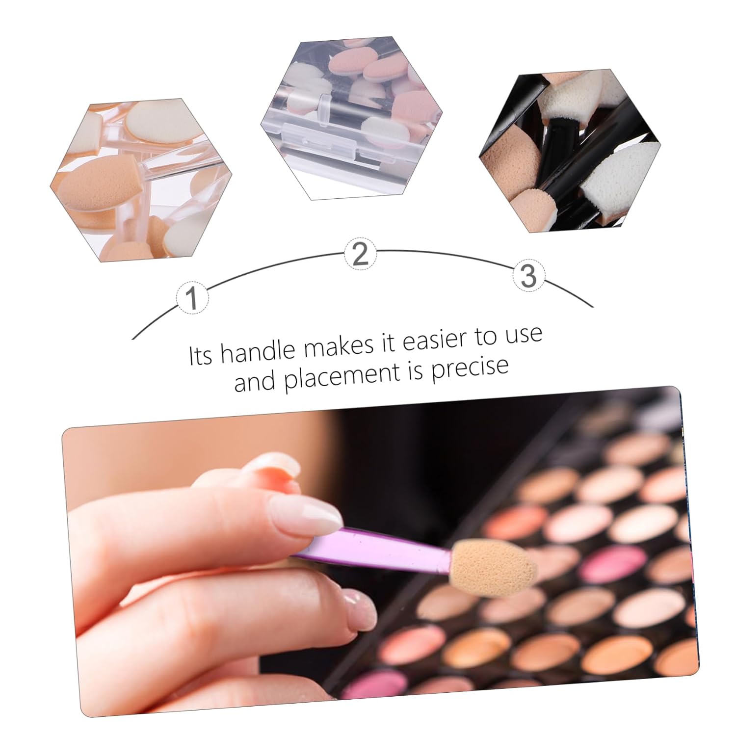 Didiseaon 250pcs Eye Shadow Brush Kit Double-ended Applicators Soft Latex Tips Comfortable Easy to Use