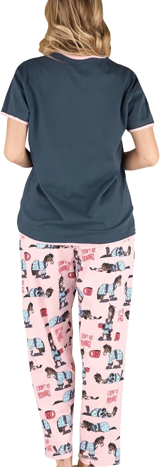 Lazy One Women's Pajama Set, Short Sleeves with Cute Prints, Relaxed Fit - Image 2