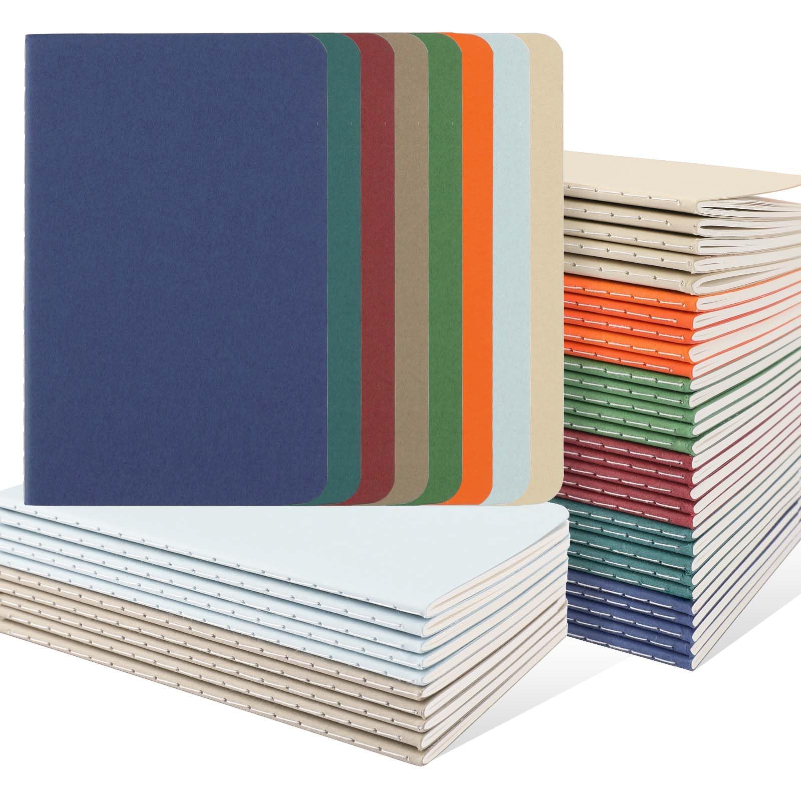 Oucaru Lot de 48 carnets de poche, 8,9 x 14 cm, 8 couleurs, 52 pages lignées, petit bloc-notes pour étudiants, voyageurs, fournitures scolaires