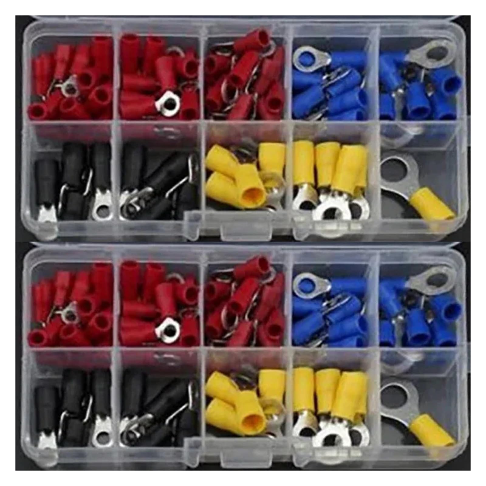 VWWJCCRO 102PCS Ring insulated terminal Cable Wire Connector Electrical Crimp Terminal