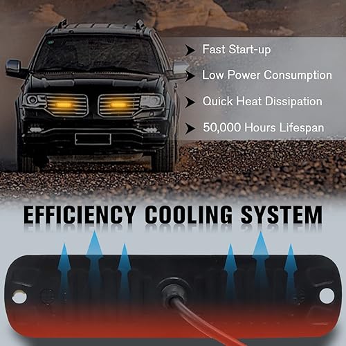 Miniatura 3 de DIBMS Luces estroboscópicas de advertencia LED, 8x luz de advertencia estroboscópica amarilla ámbar, luz de emergencia intermitente, precaución, luz