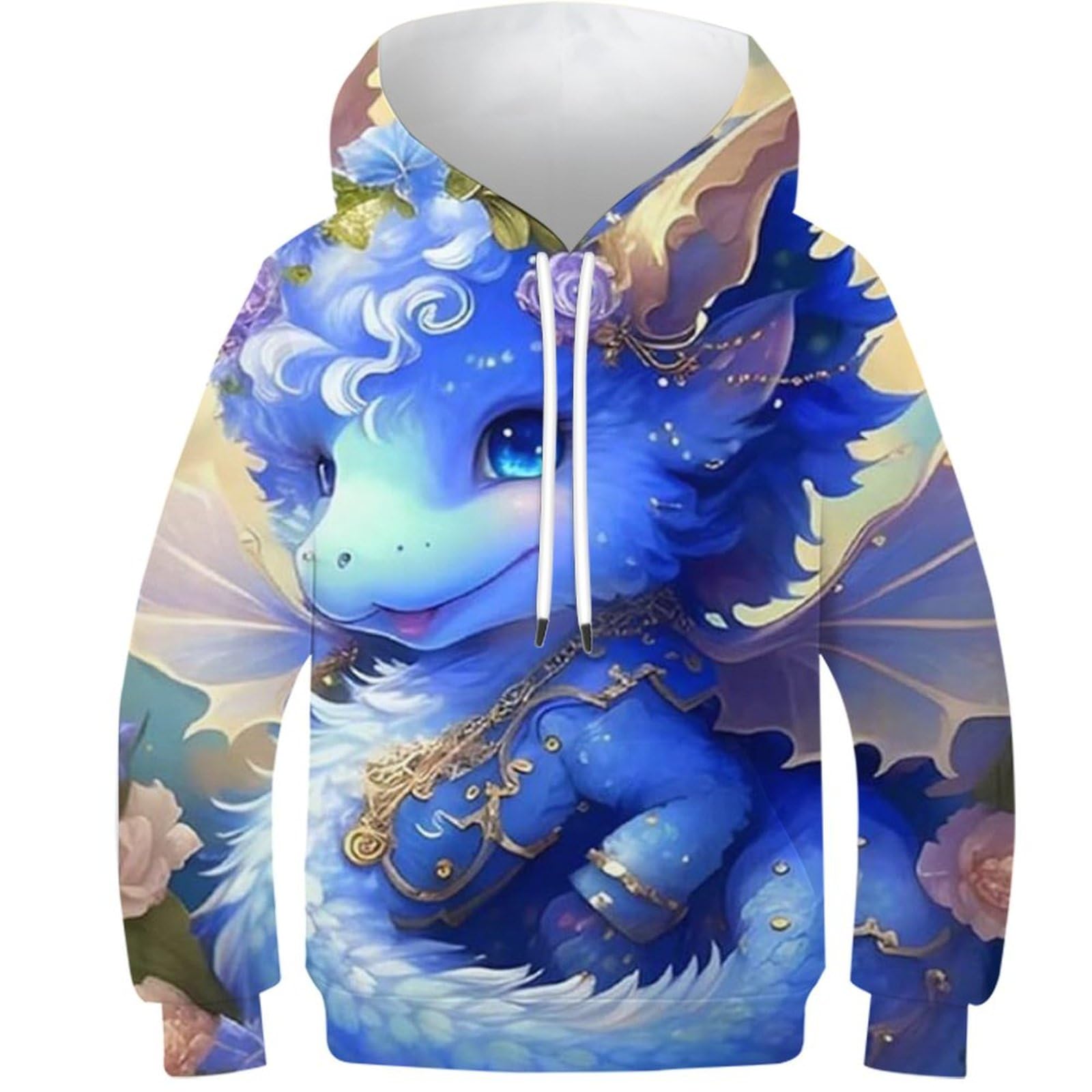 Sweat à capuche enfant anti-décoloration pull 3D dragon résistant 12-14 ans - 7