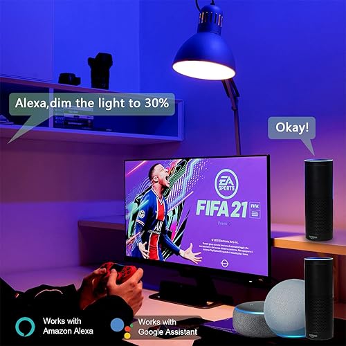 Vista 3 de dalattin Tuya Bombilla LED inteligente, RGBWW WiFi, bombilla que cambia de color, bombillas inteligentes que funcionan con Alexa y Google Assistant