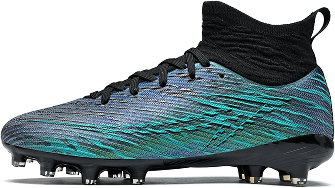 Unisex Soccer Cleats High Tops Lace Up Soccer Cleats Indoor Turf Soccer Shoes AG for Training Soccer