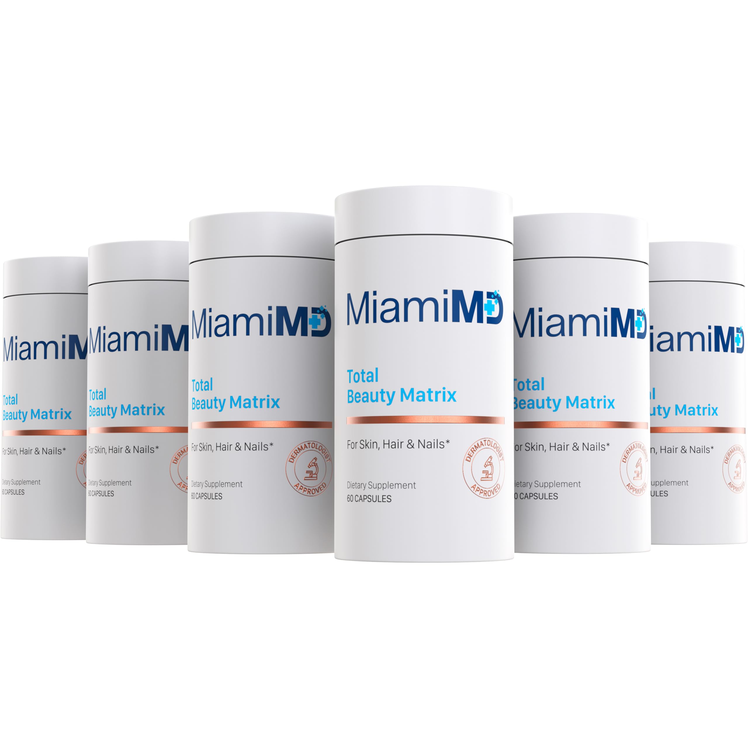 MiamiMD Total Beauty Matrix Collagen Supplements for Women - Collagen Capsules with Vitamin C for Hair Skin and