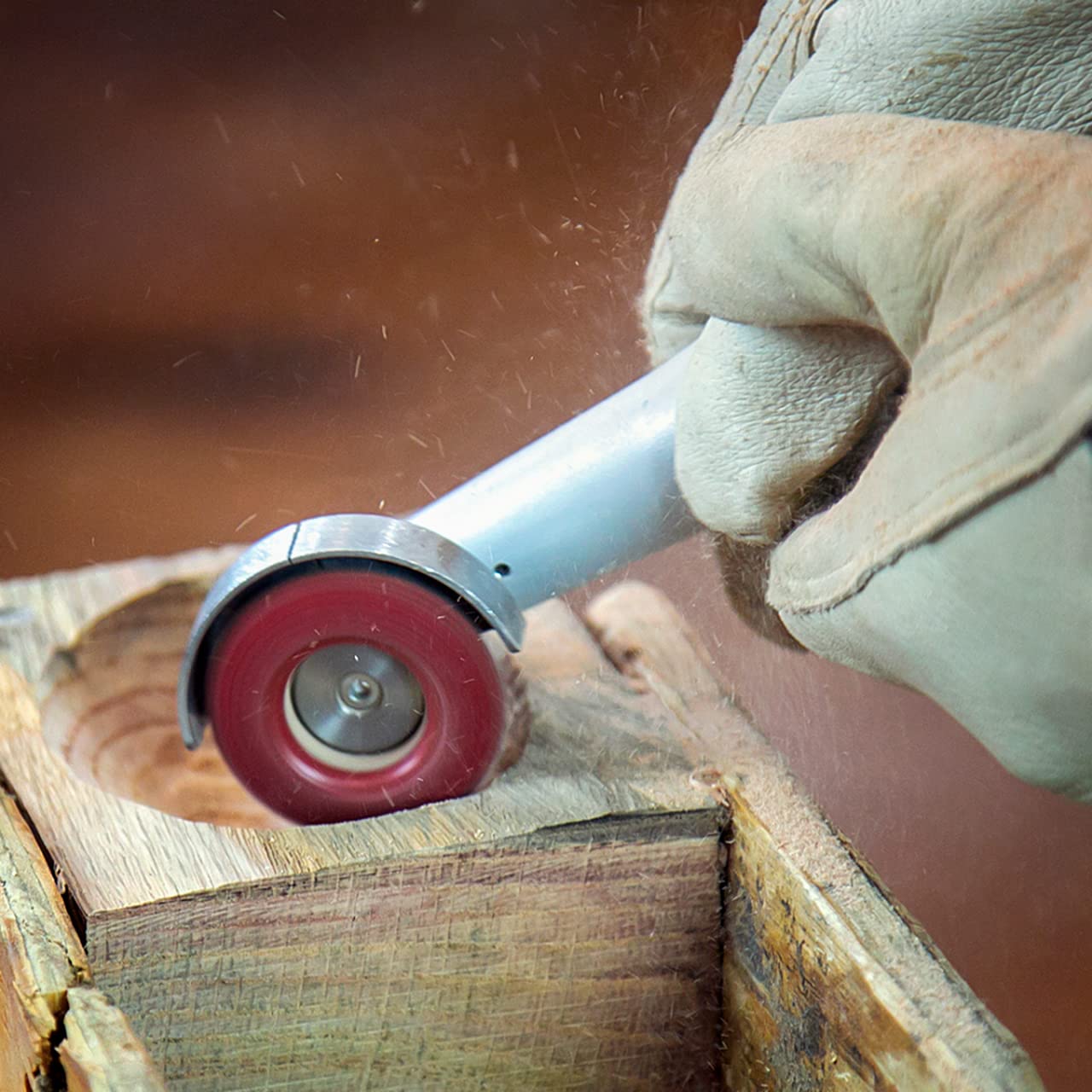 King Arthur's Tools Original and Patented - MERLIN2 Coarse Red Round Tungsten Carbide Disc Rasp for Woodworking, Material Removal, Carving, Smoothing, and Finishing - 2" (50mm) Diameter - # 10009