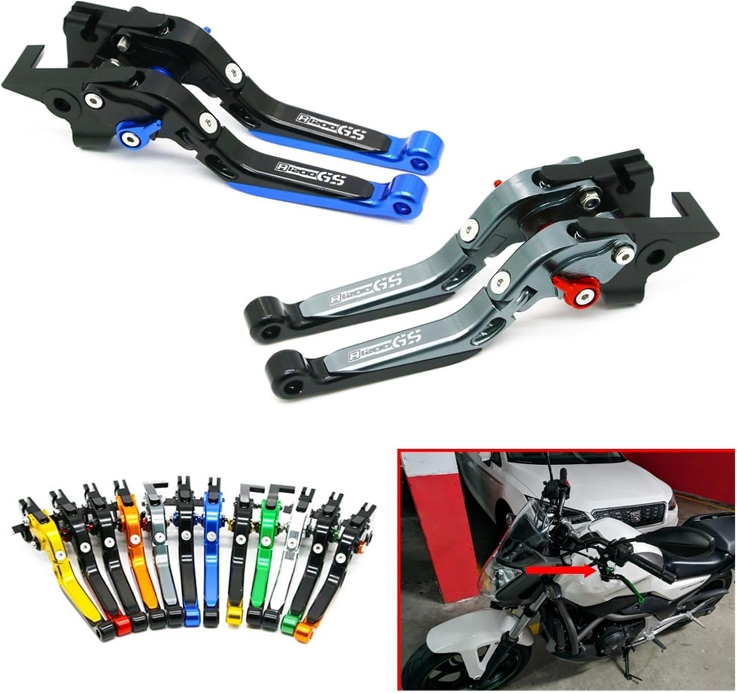 Motorcycle Clutch Lever for BM&W R1200GS LC R 1200 GS R1200 GS 2013-2023 Motorcycle Adjustable Folding Extendable Brake Clutch Levers Handle Bar Grips