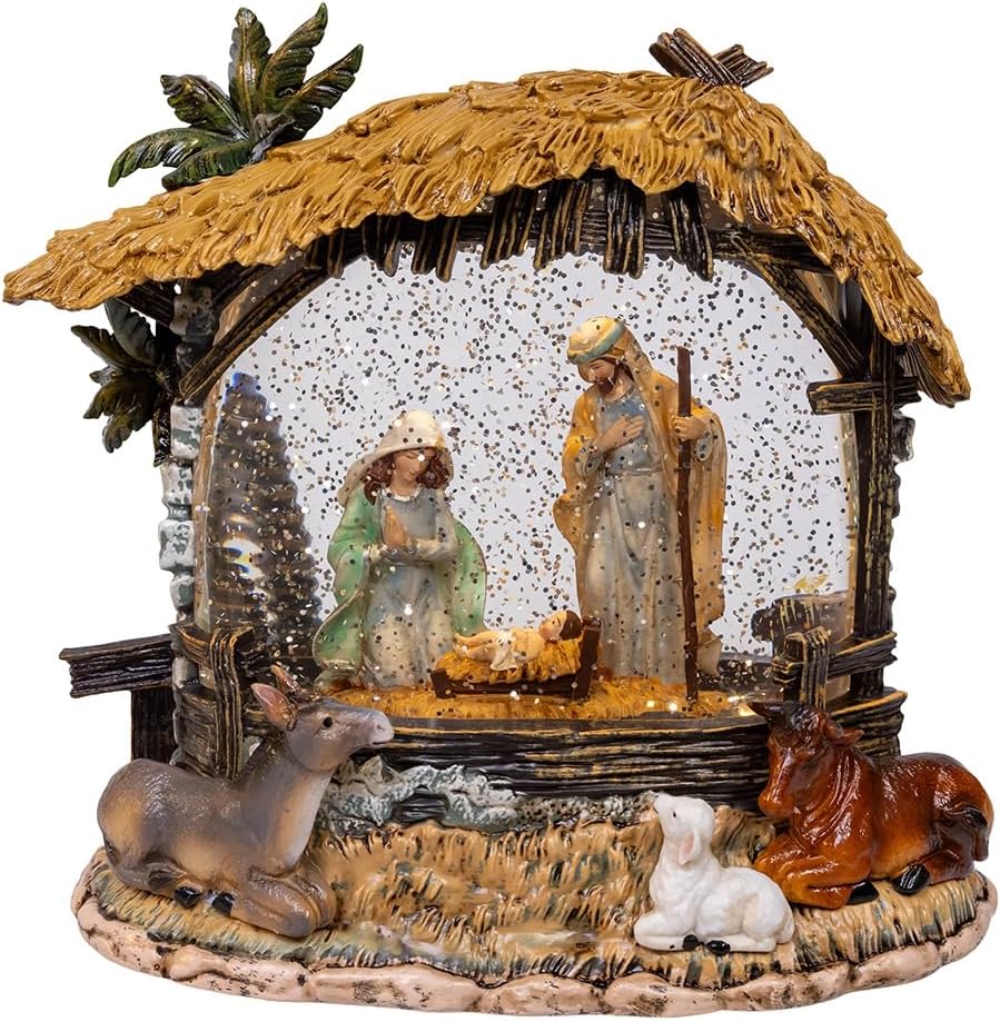 Lighted Nativity Silhouette Lantern