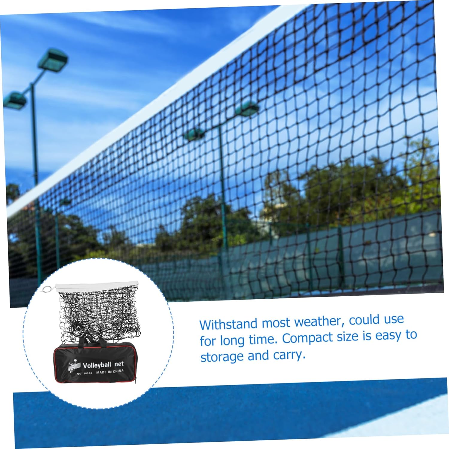 YARNOW Beach Volleyball Net Portable Outdoor Sports Net for Volleyball and Tennis Easy to Install Carry Bag for Backyard and Recreational Activities