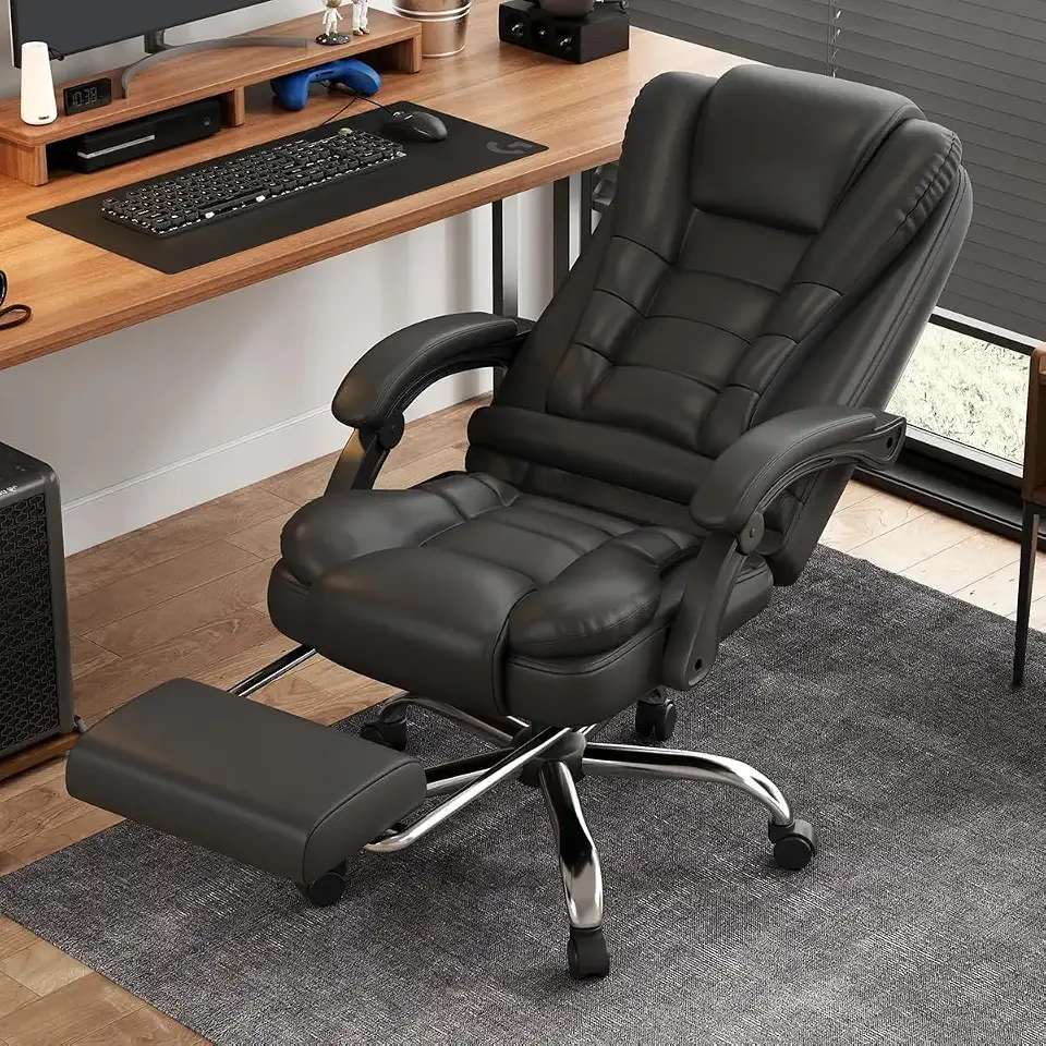 cadeira de escritório,Cadeira Presidencial,Possui função de massagem, design ergonômico, gira 360° e suporta até 120 kg