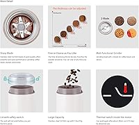 Vista 9 de DR MILLS DM-7441W Molinillo de Café Eléctrico, Molinillo de Frijoles de Café y Especias Secas, Operación con un Toque, Cuchillas y Taza Hechas