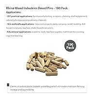 Vista 14 de 3/8" x 2" - Paquete de 500 pasadores de madera - Secados al horno, estriados y biselados (3/8" x 2", 500 unidades)