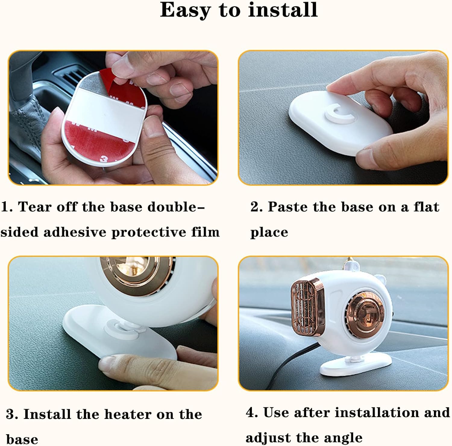 Portable Rotatable Car Heater Fast Heating Car Windscreen Heater Fan Defogger Defroster Windshield Defroster 2 in 1 Heatingnatural Wind