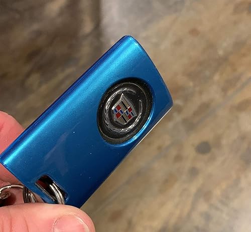 Miniatura 6 de iJDMTOY Exact Fit - Carcasa para llavero inteligente de color azul metálico brillante compatible con Cadillac ATS CTS DTS XTS Escalade o Chevrolet