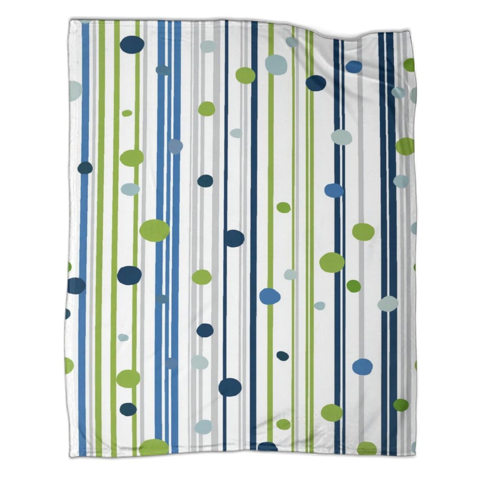 kaiyun Blue Vertical Stripes And Polka Dots Patterned Throw Warm for Camping Outdoor Lightweight for Sofa Bed 40x50inch(100x130cm)
