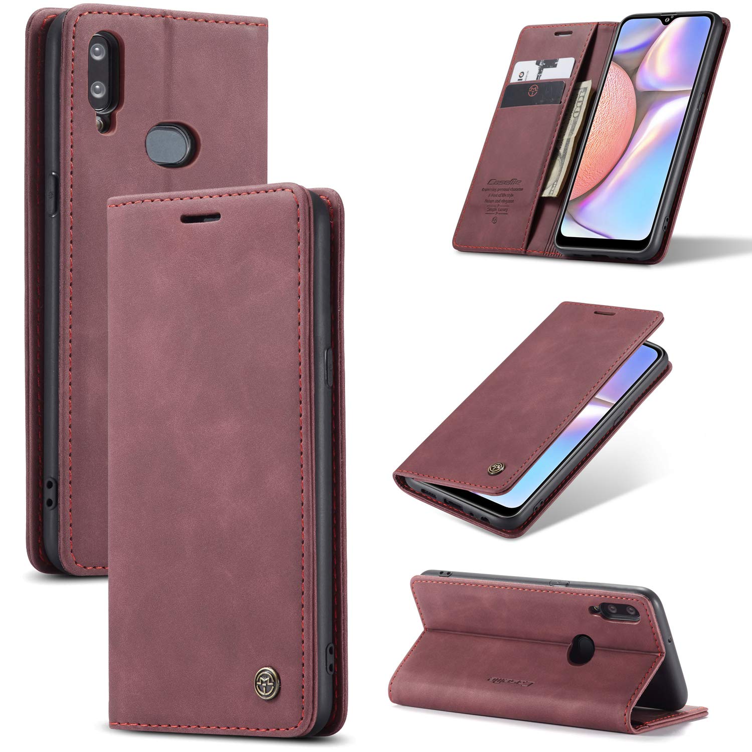 LEMAXELERS Custodia Galaxy A10 Cover Portafoglio,Galaxy A10 Custodia Modello prismatico colorato Wallet Shock-Absorption Magnetica Protettiva Leather Flip Cover,BF Prismatic Green