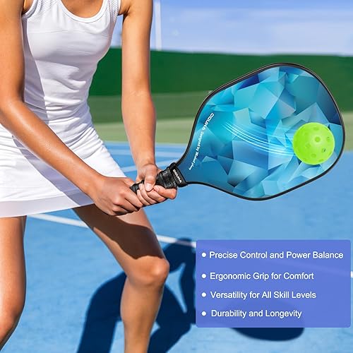 Miniatura 5 de Pickleball Paddles, USAPA Approved Lightweight Pickleball Paddles Set of 4, 4 Pickleball Balls, 4 Cooling Towels& Bag, Premium Pickleball Rackets