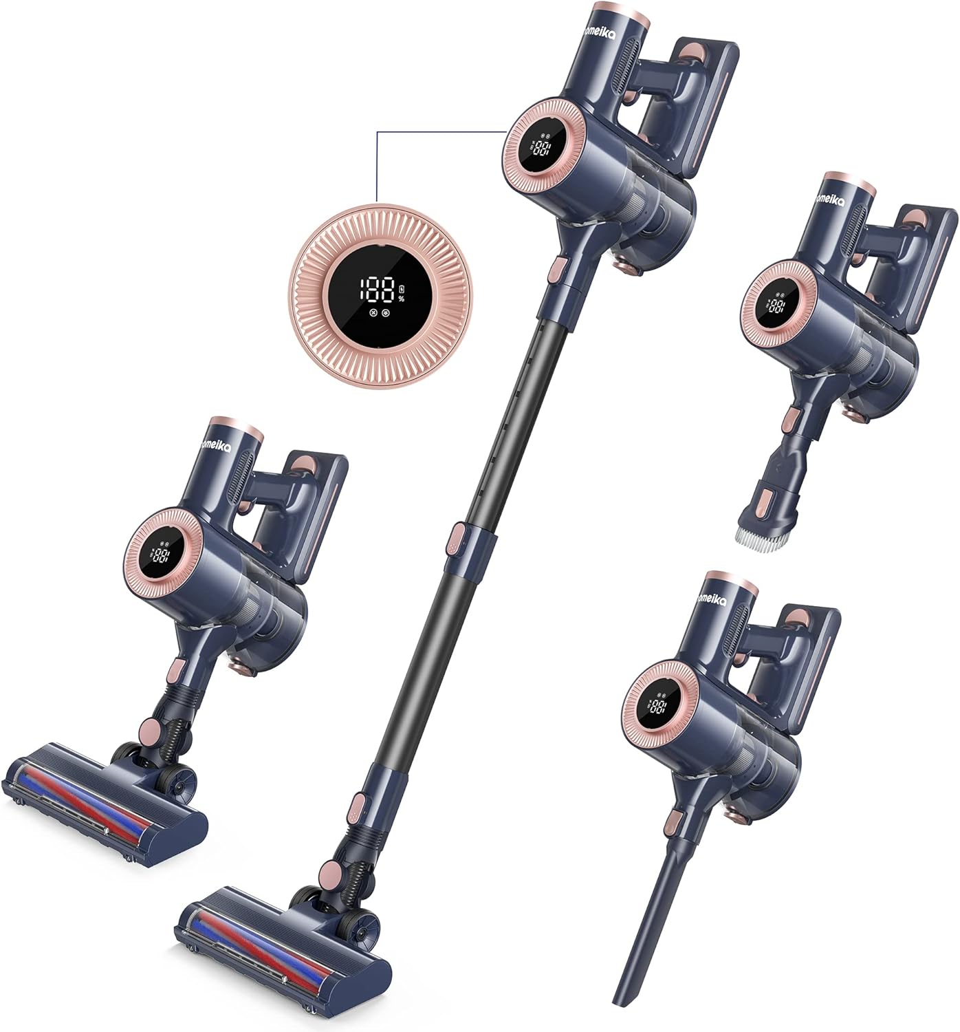 Homeika Cordless Vacuum Cleaner, 20Kpa Powerful Suction Vacuum with LED