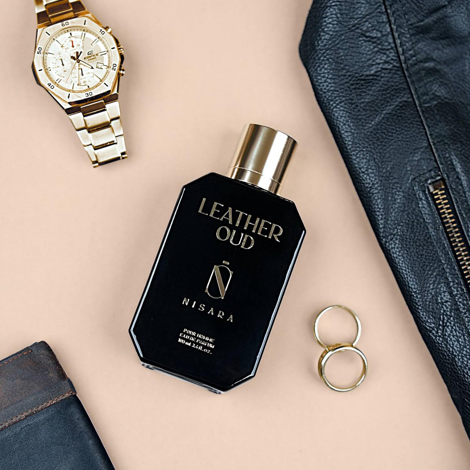 Nisara Leather Oud EDP Perfume for Men,100 ml | Premium Long Lasting Eau De Parfum | Spicy Leather Fragrance with Leather, Oud, Sandalwood, Amber, Saffron, Bergamot Notes for Him 3