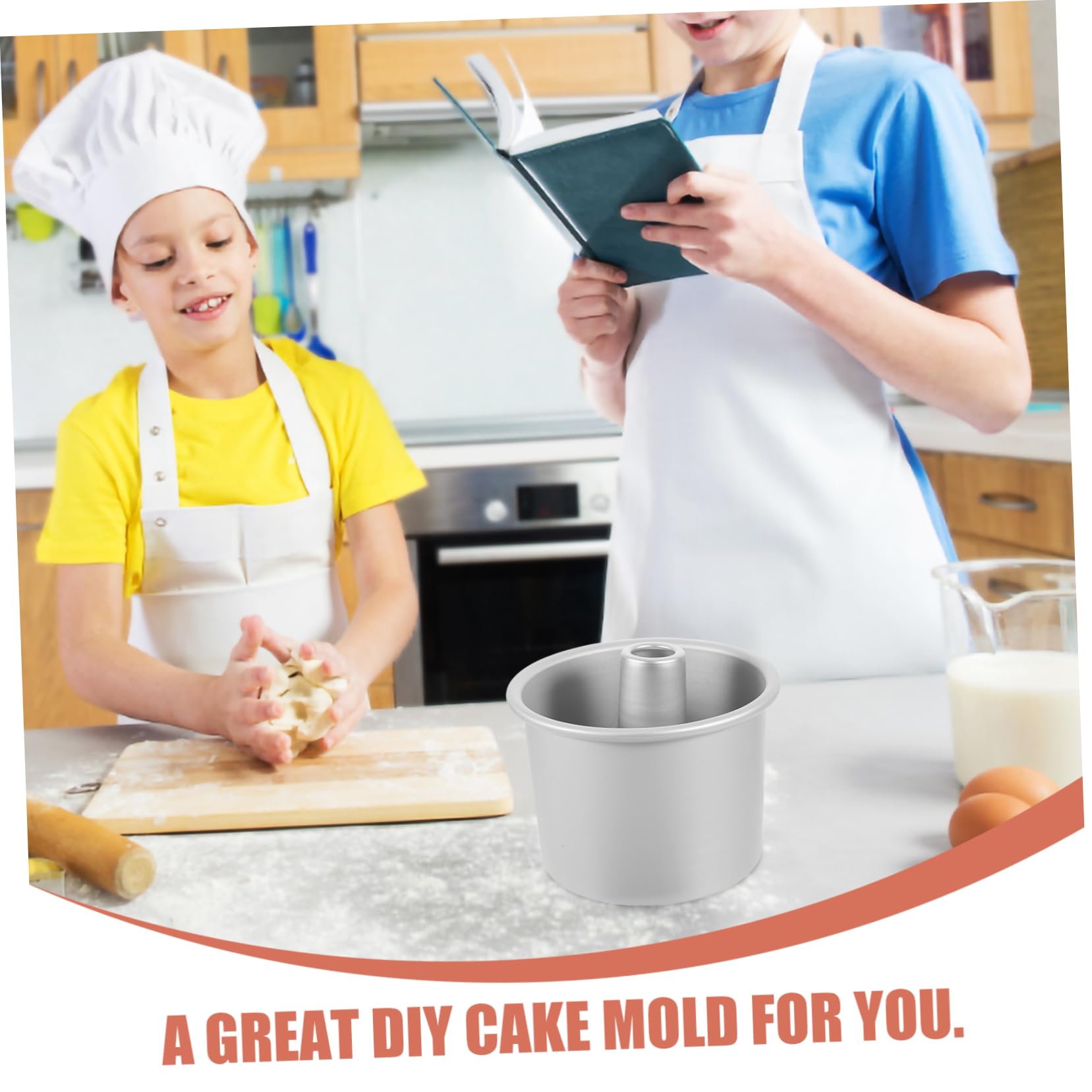 OFFSCH 5 Inch Round Cake Mold Chocoflan Molds Baking Small Angel Food Cake Pan