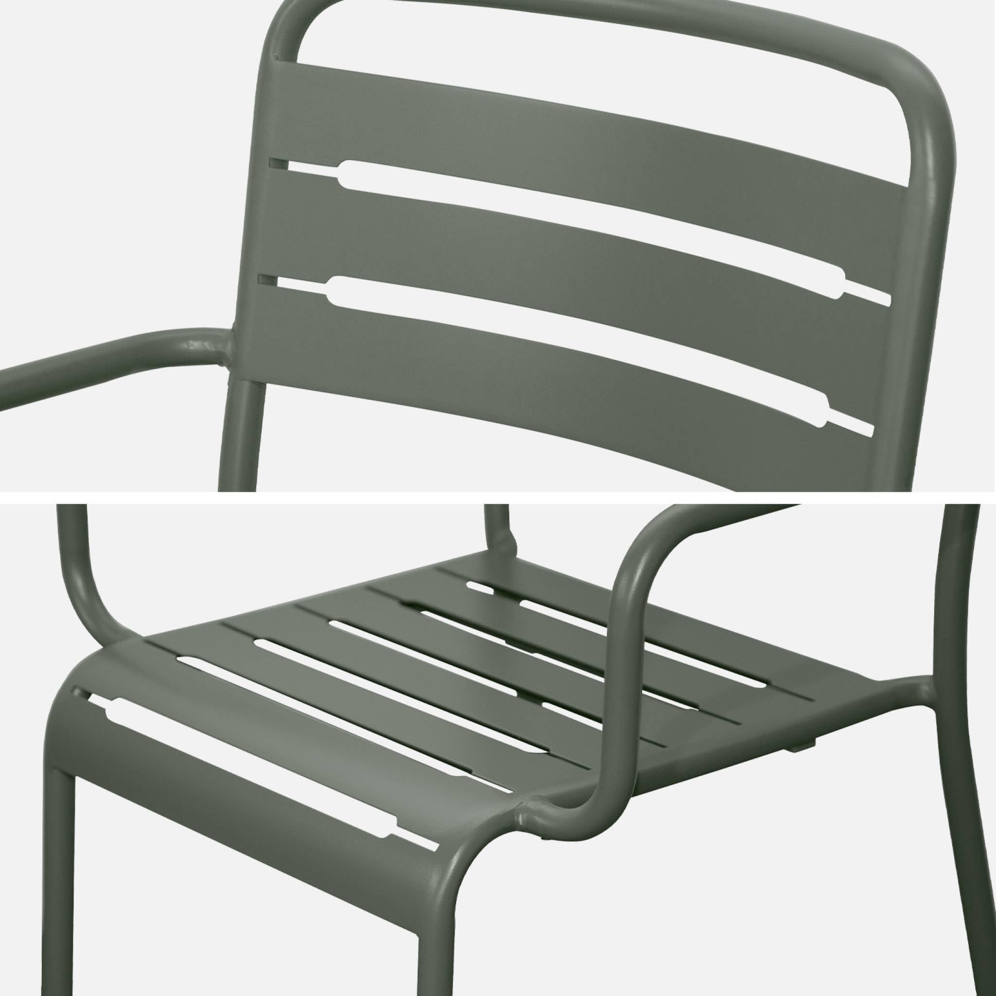 sweeek Set 2 sedie da Giardino bistrot in Acciaio Verde Kaki 50.4x53x79.5 cm