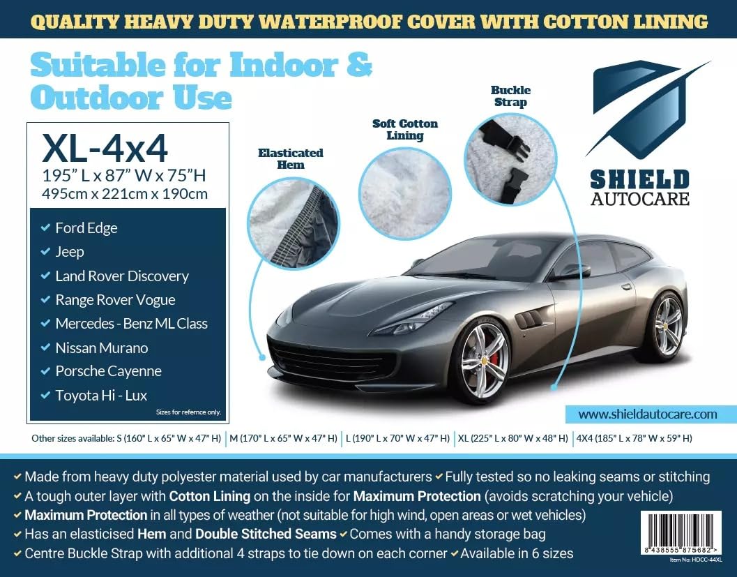 Shield Autocare © Premium Breathable Full Car Cover Indoor And