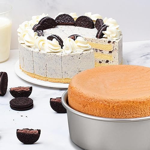 Miniatura 6 de HomeMall Juego de 3 moldes redondos para pasteles (6 x 3 pulgadas8 x 3 pulgadas10 x 3 pulgadas), moldes de aluminio para hornear pasteles de capas,