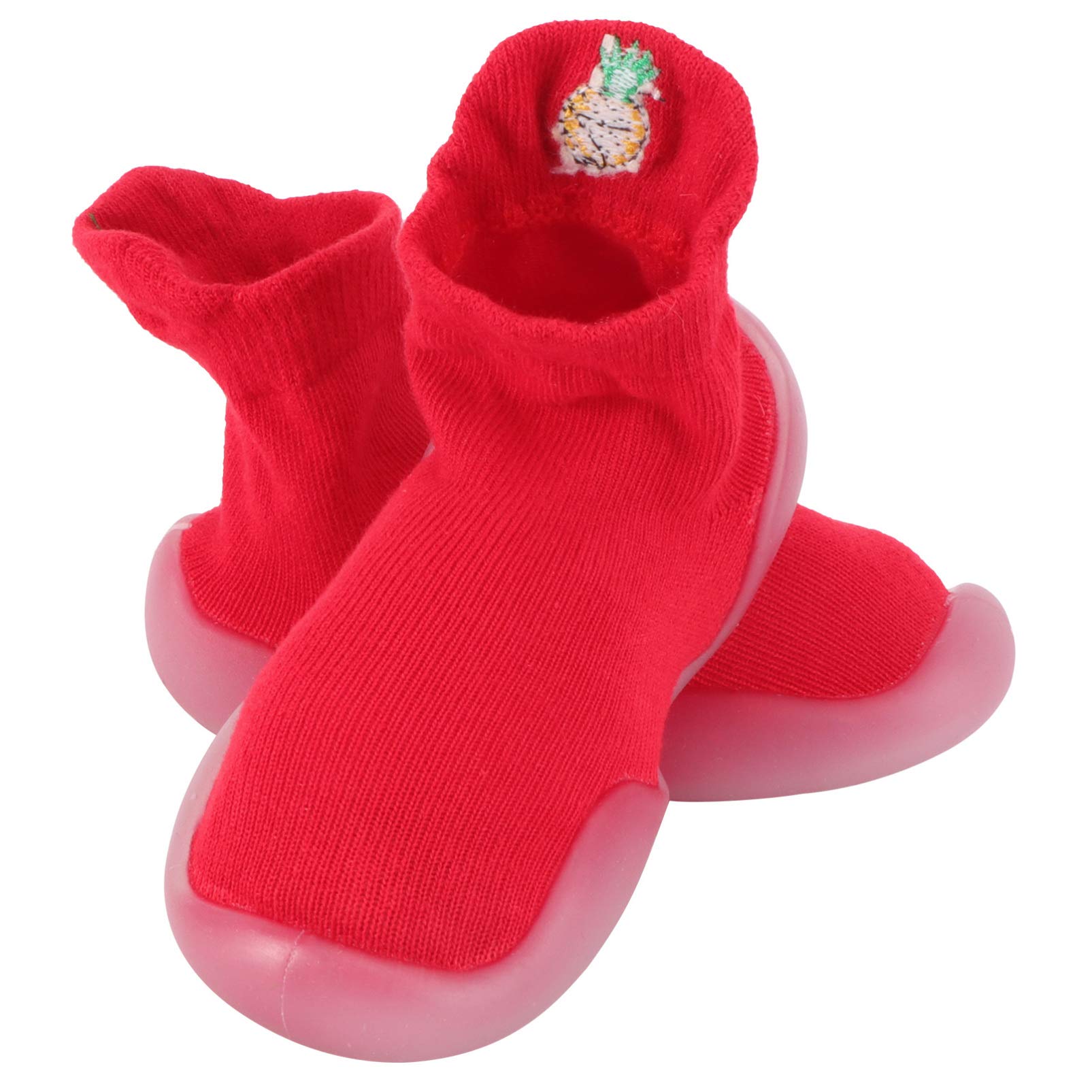 Holibanna Baby Socks Shoes Non-Skid Sole Stylish Infant Prewalker 1 TPR Material Red