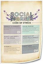 Yelowcaq Social Worker Code of Ethics Wall Art Prints Social Work Poster Pictures Vertical Canvas Room Decor for Bathroom Painting Panel (8.00''x12.00'',Unframed)