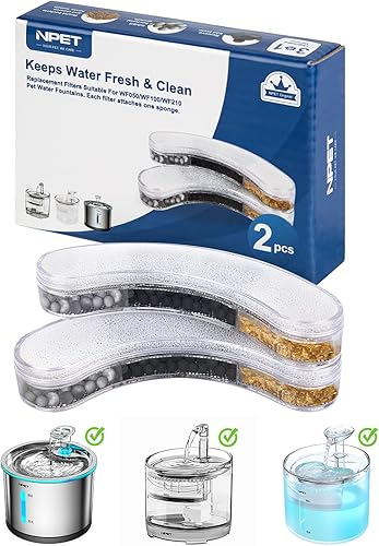 NPET Filtros de repuesto prémium para fuente de agua para gatos WF050WF100WF210