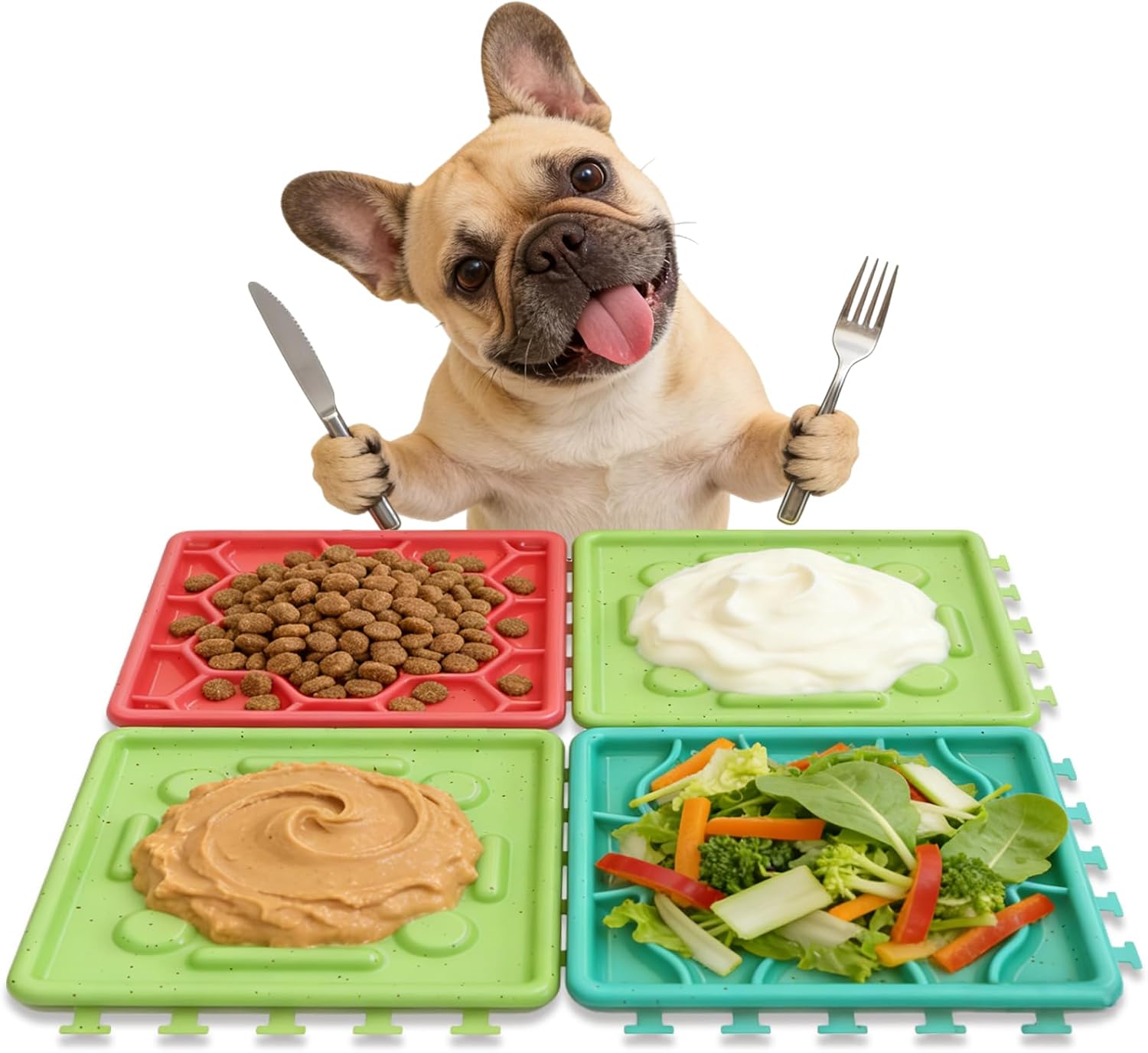 Lick Mat for Dogs & Cats Enrichment Toy Slow Feeder Puzzle for Anxiety Relief and Boredom Reducer