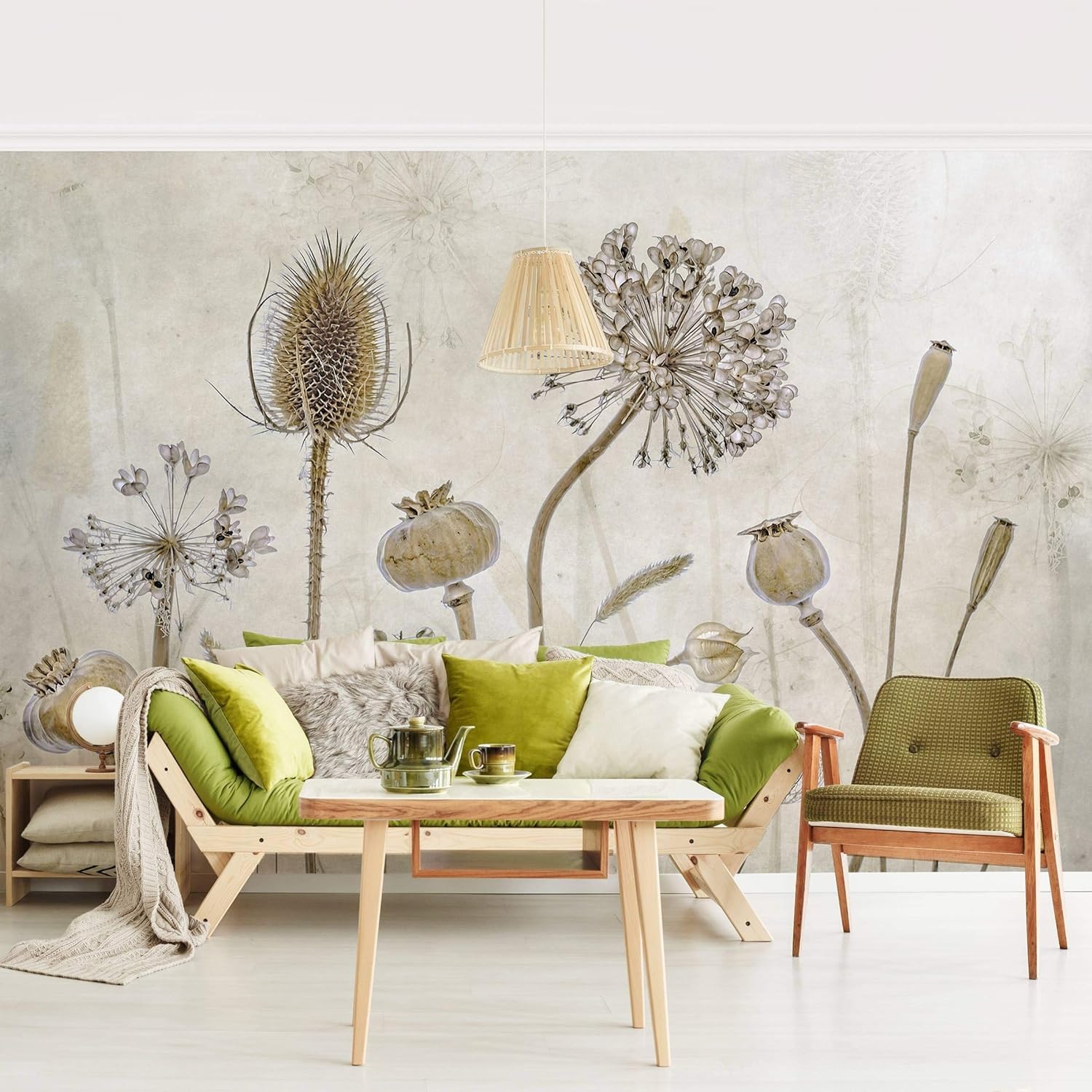 Sticker mural pissenlit 3D 200x140 cm pour salon et bureau