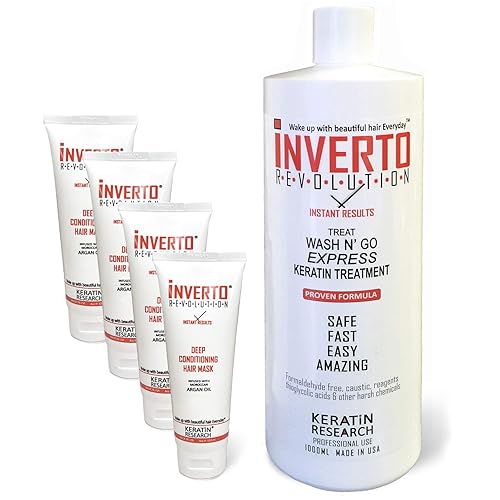 Inverto revolución Queratina Tratamiento Capilar última intervensión de formoles 1000ml incluye 5máscaras STRAIGHTENING y reparación Cabello Dañado