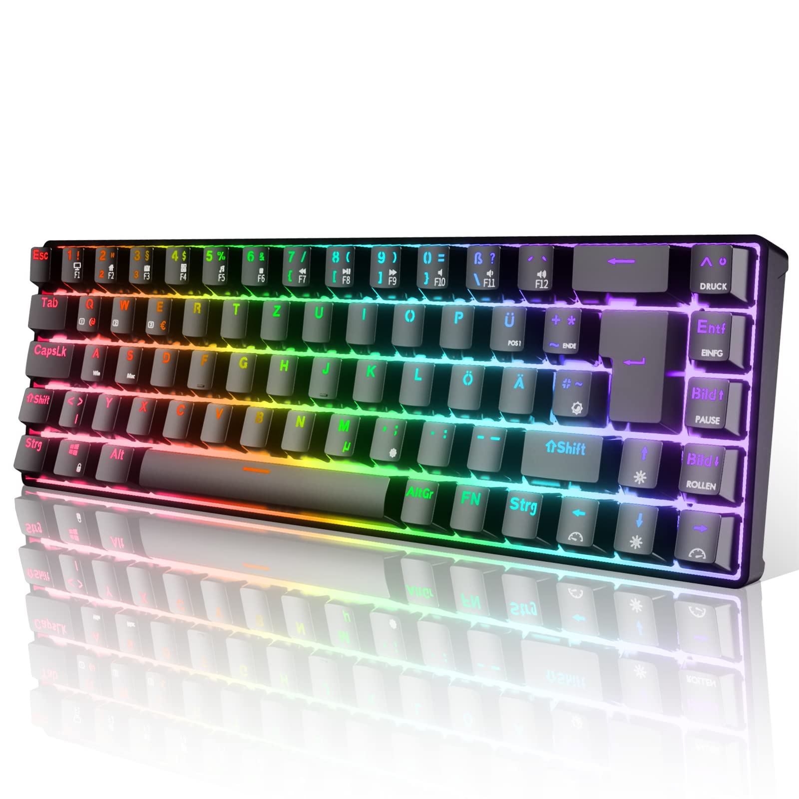 Buy RK ROYAL KLUDGE RK68 RGB 65 Wireless/Wired Mechanical Keyboard, 68