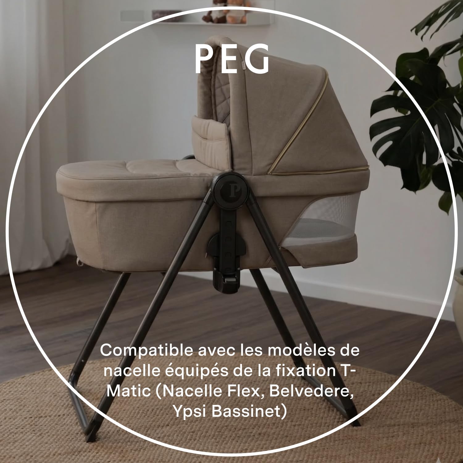 PEG Stand By Me - Support Réglable pour Nacelle et Siège-Auto - Compatible avec les Produits Peg Perego
