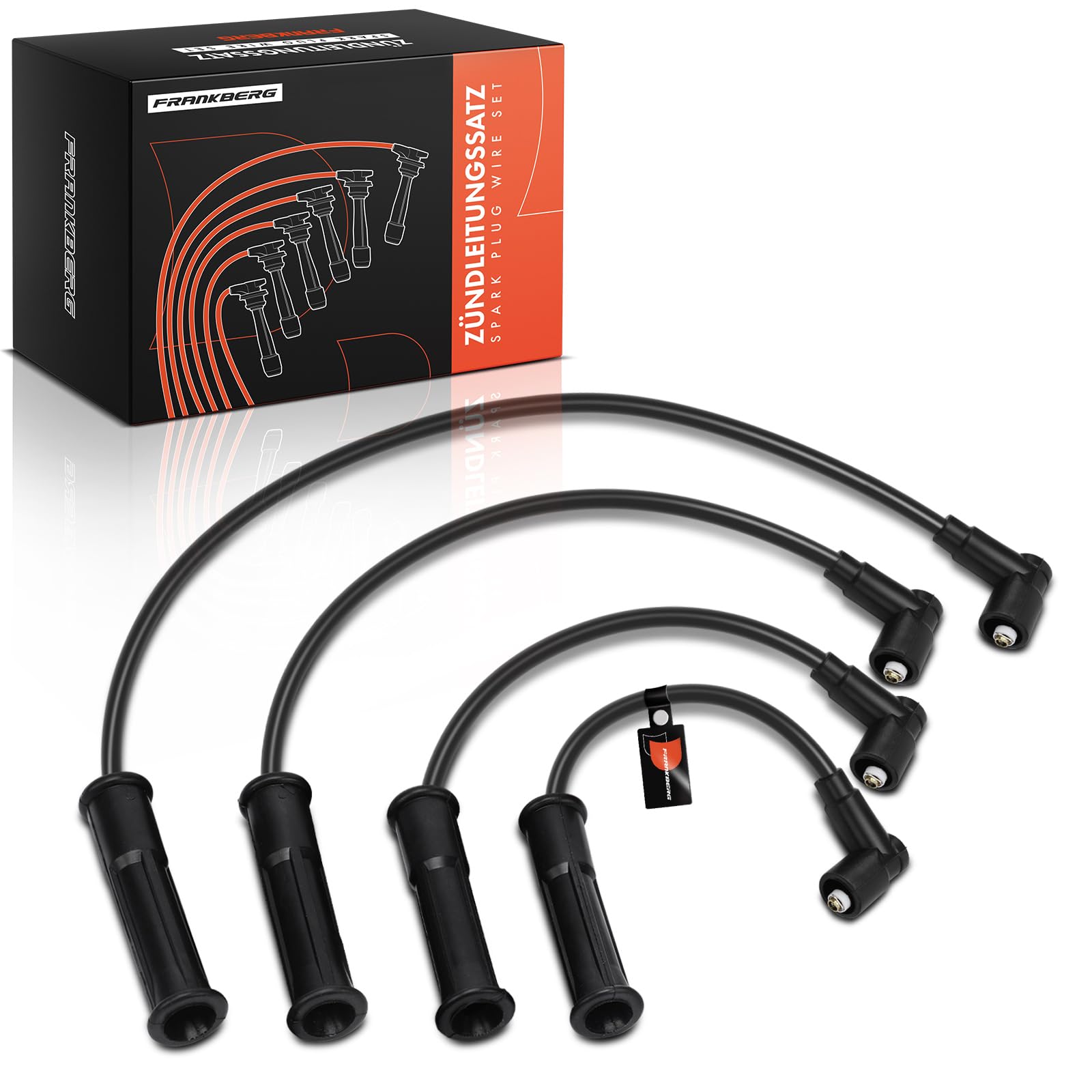Frankberg 4x Kit de Câbles d'Allumage Essence Compatible avec Dokker L.o.d.g.y Logan S.a.n.d.e.r.o Clio II Kangoo M.e.g.a.n.e I Thalia I Remplacer# 8200943801