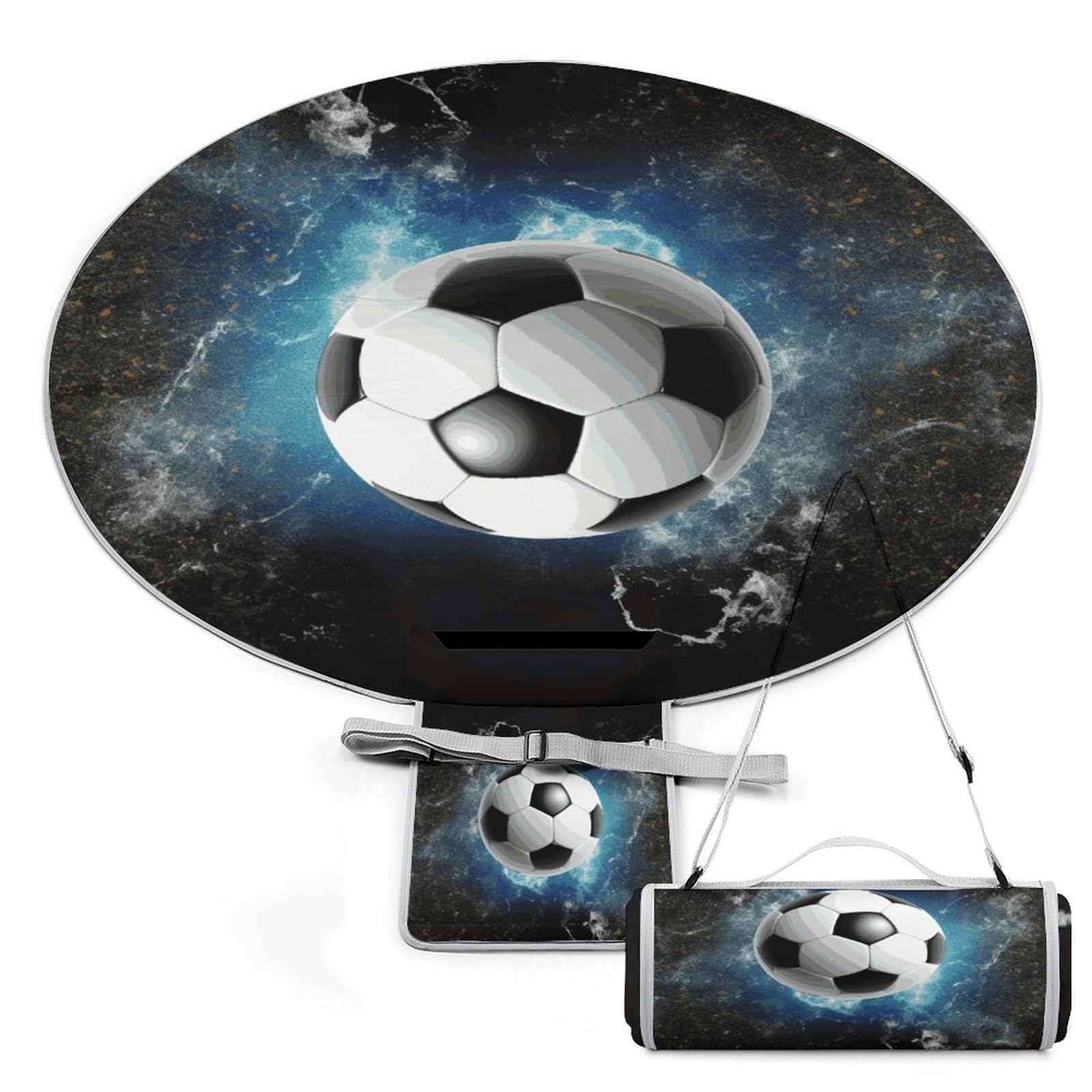 Coperte da picnic per sport da calcio, rotonde, pieghevoli, leggere, da spiaggia, impermeabili, coperta da esterno per primavera, estate, campeggio, parco, erba da viaggio