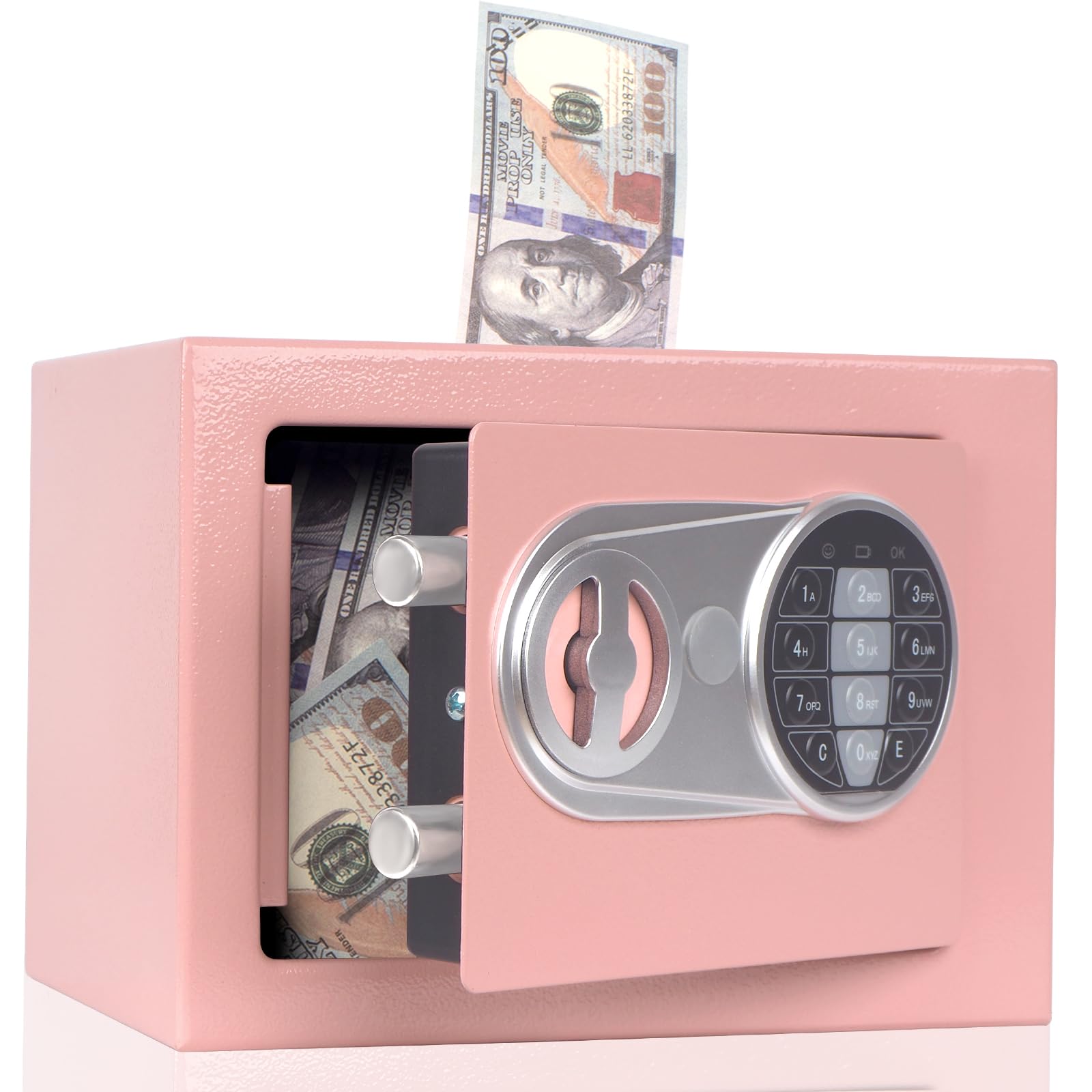 Tirelire en métal avec mot de passe électronique et clé, grande tirelire avec alarme et alerte de batterie faible pour adultes et enfants, tirelire d'argent et de pièces de monnaie