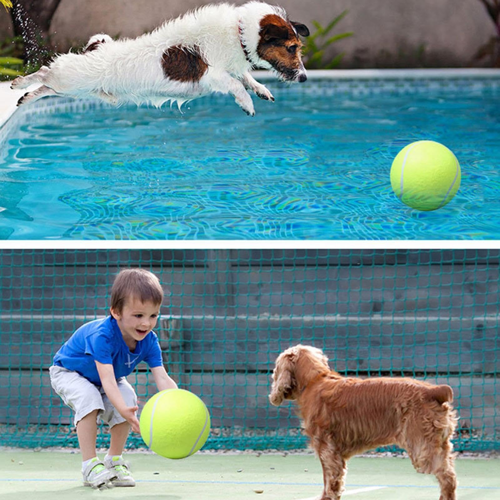 Palla per cuccioli – Palline grandi per parco giochi, palla da recupero, divertente per sport all'aria aperta, giocattolo interattivo resistente ai morsi per cani, giocattoli con rivestimento in | divertente per sport all'aria aperta, giocattolo interatti