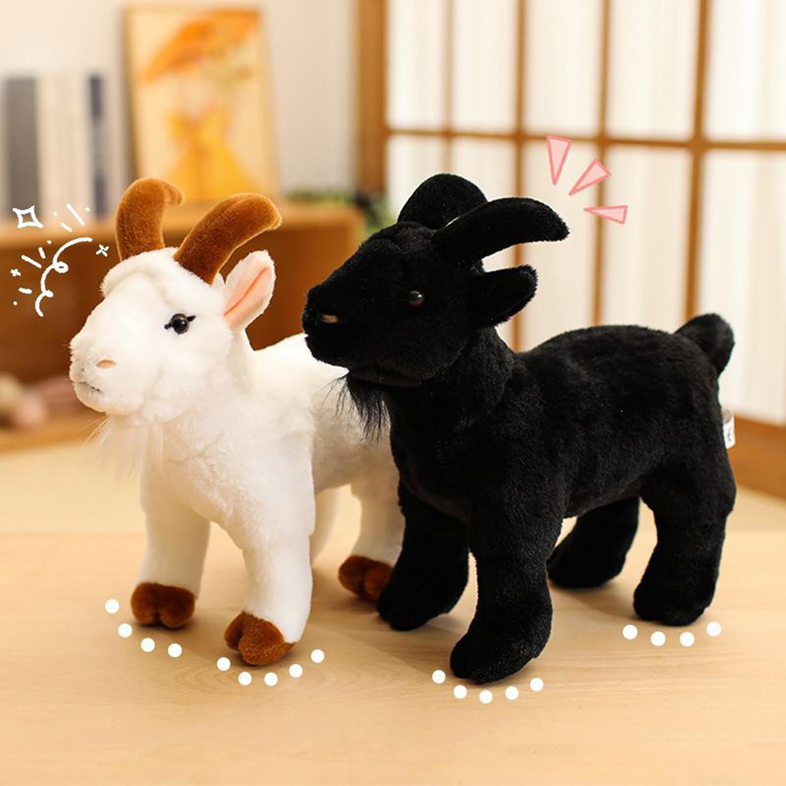 Amazon.co.jp: ぬいぐるみ ヤギ 白ひつじ ぬいぐるみ アニマル玩具
