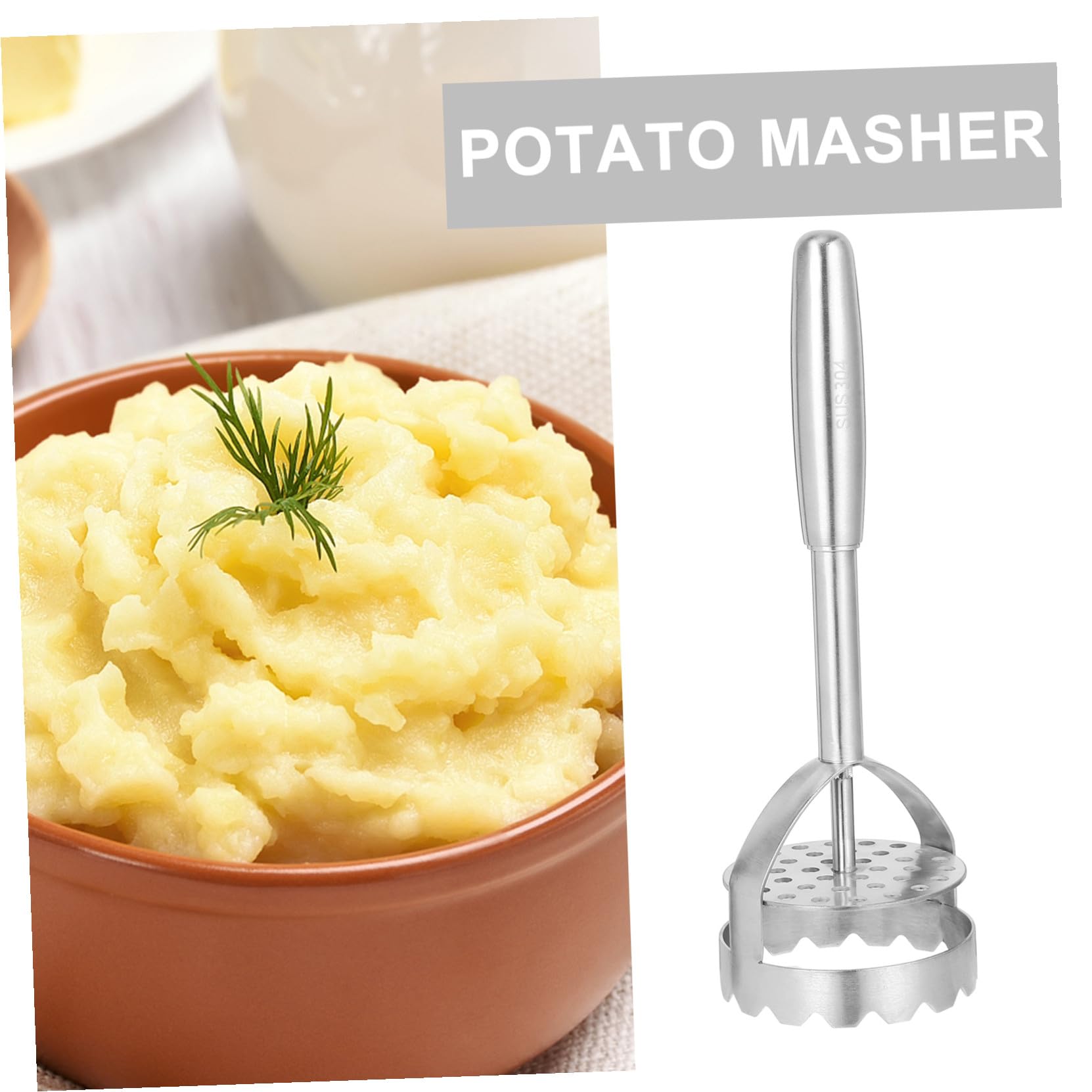 GALPADA Kartoffelstampfer Aus Edelstahl Praktisches Küchengerät Zum Zerkleinern Von Bohnen Süßkartoffeln Yamswurzeln Kürbis Und Obst Für Heimgebrauch Und Gastronomie