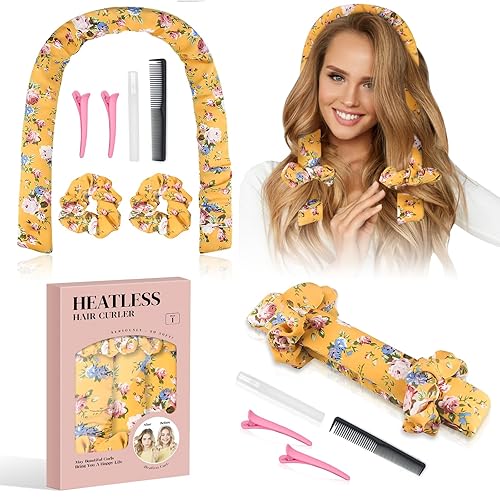 Miniatura 1 de Rizador de pelo sin calor, diadema sin calor para cabello largo, rizadores de pelo sin calor para dormir durante la noche para mujeres, onda suave,