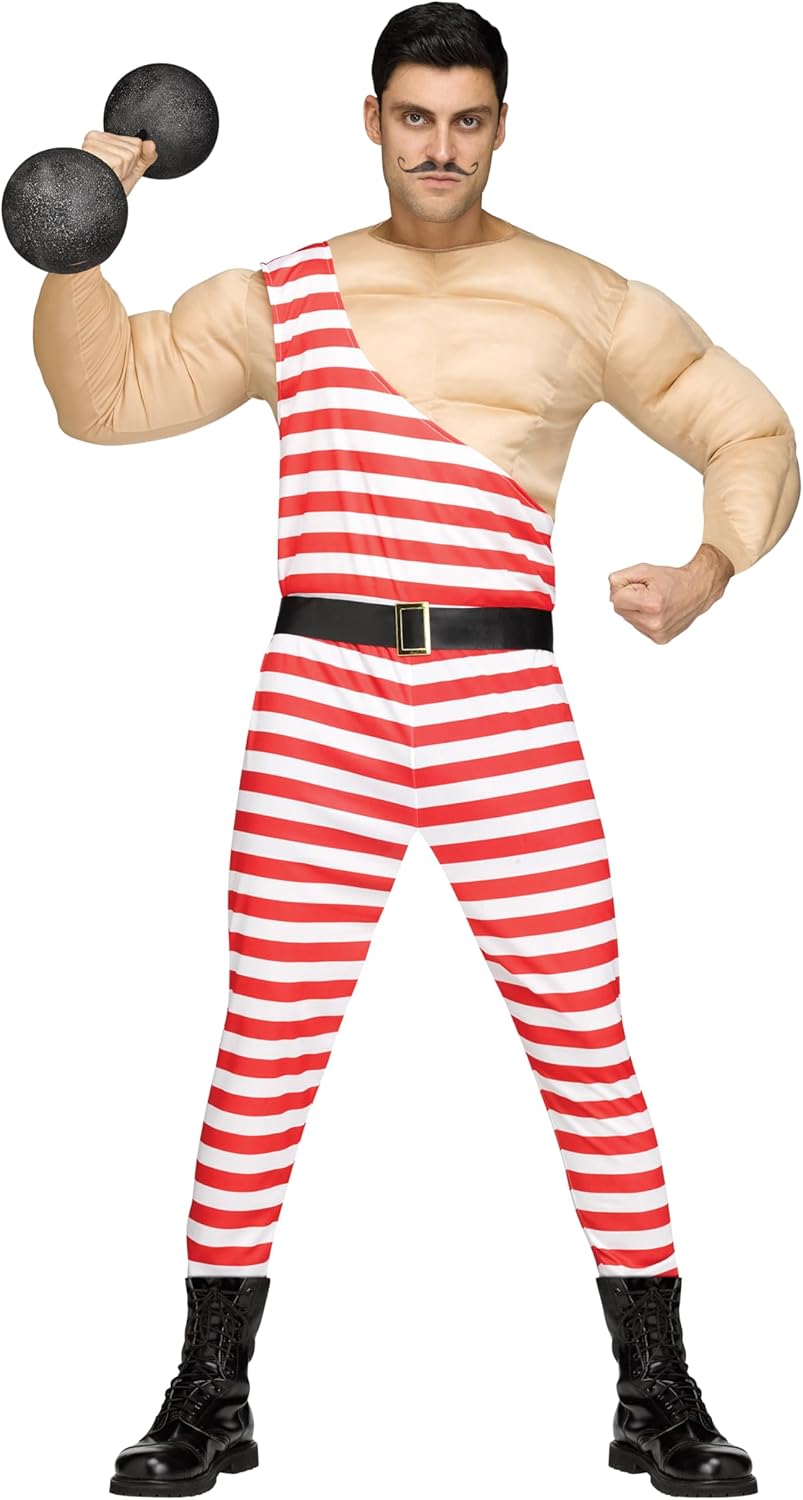 Fun World Carny Muscle Man Costume STD. Up to 6' / 200 lbs. Multi
