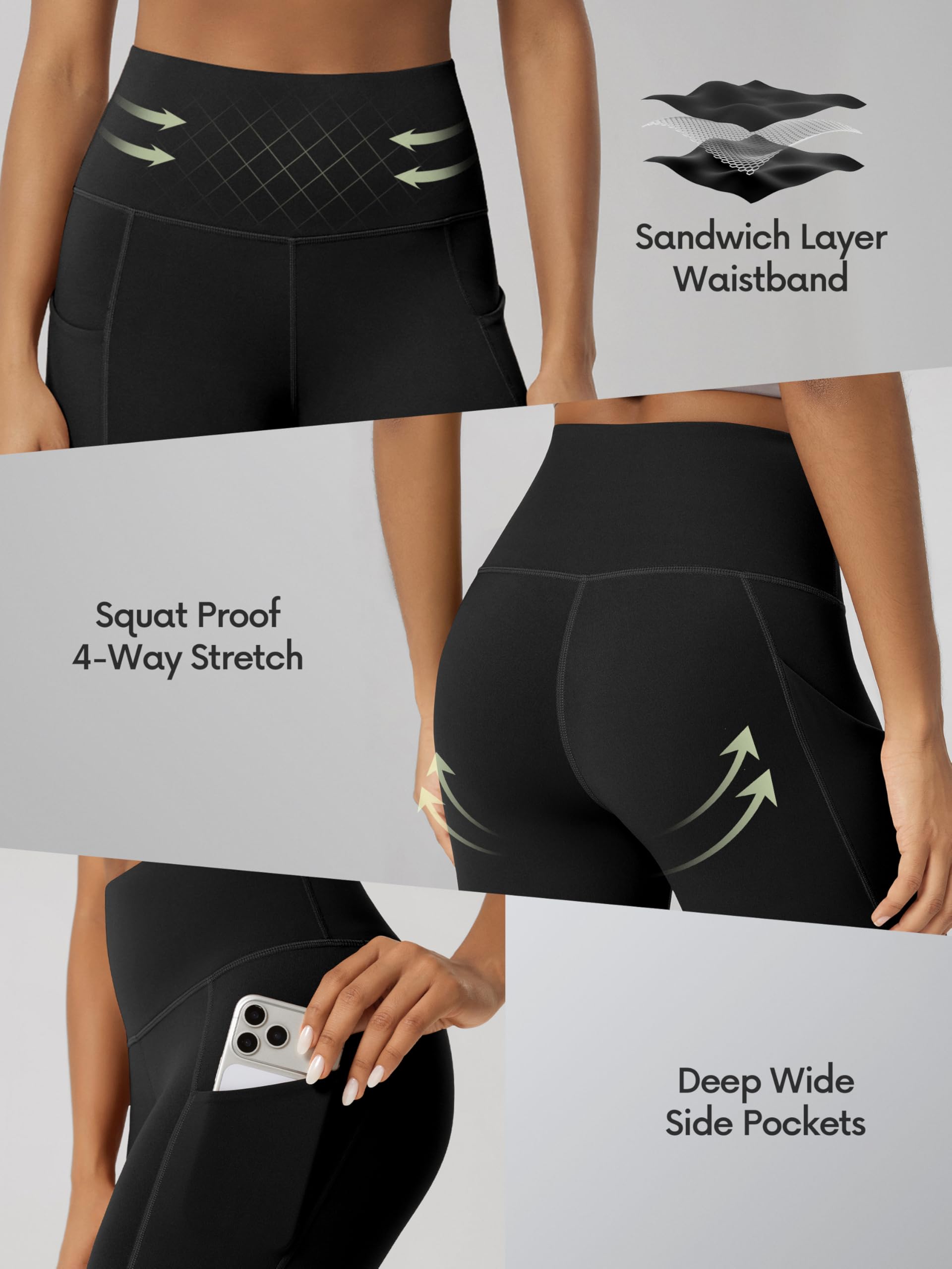 ODODOS Women's Tummy Control Biker Shorts 2.0 with Pockets High Waist Athletic Workout Yoga Shorts-3.5''/ 5"/ 8" / 10" Inseam - 5