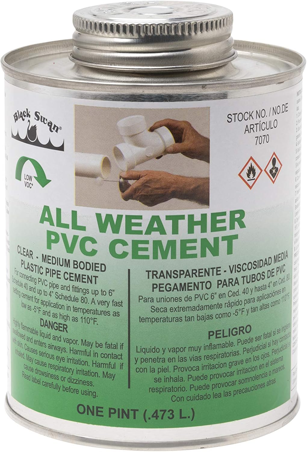 Pegamento PVC transparente de cuerpo medio 16 fl.oz miniatura 1